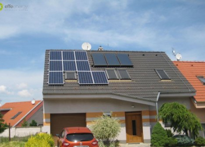 Fotovoltaická elektrárna s přebytky energie do ohřevu vody